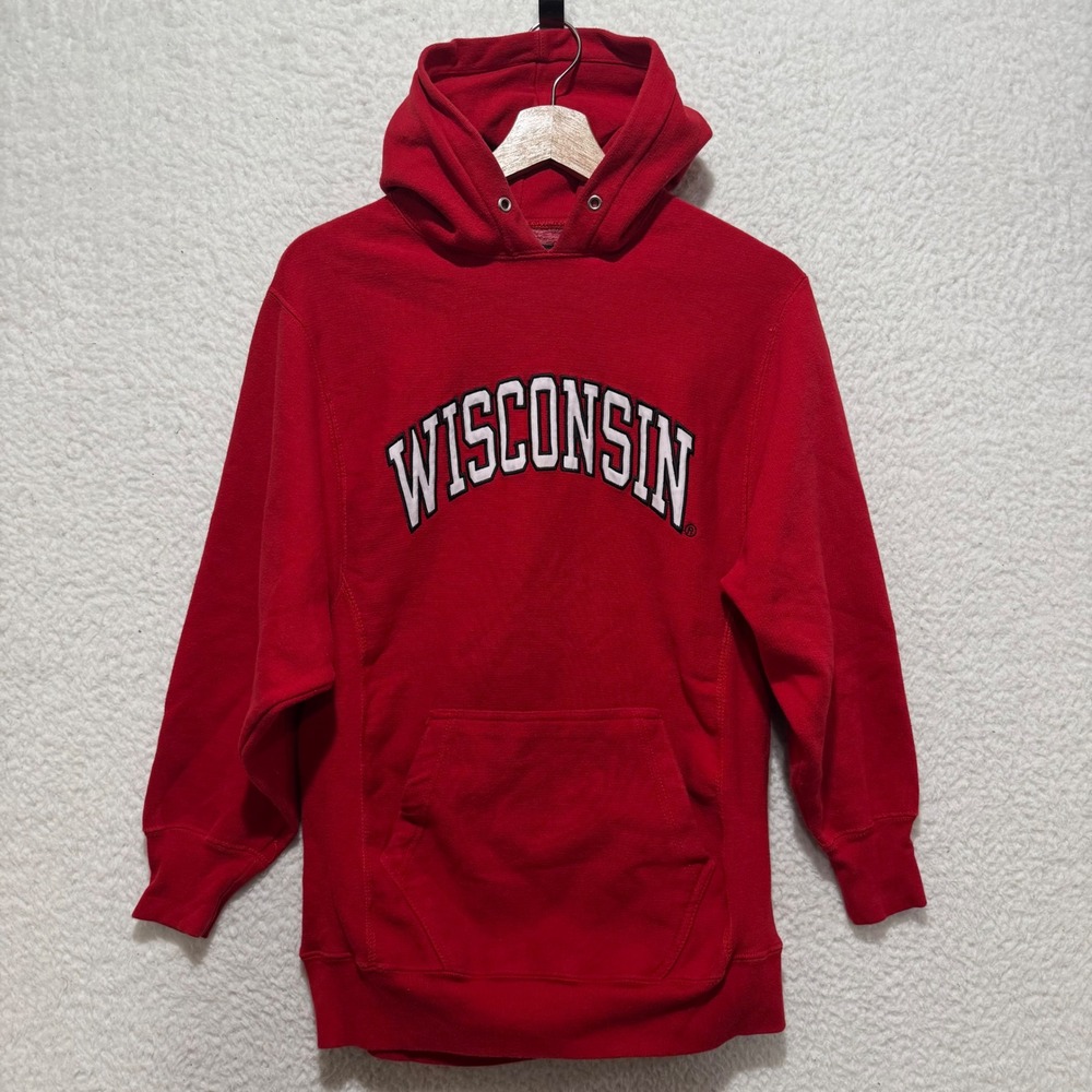 Steve Barrys Wisconsin Badgers Hoodie Sweatshirt Red Athletic Dept Size S‎